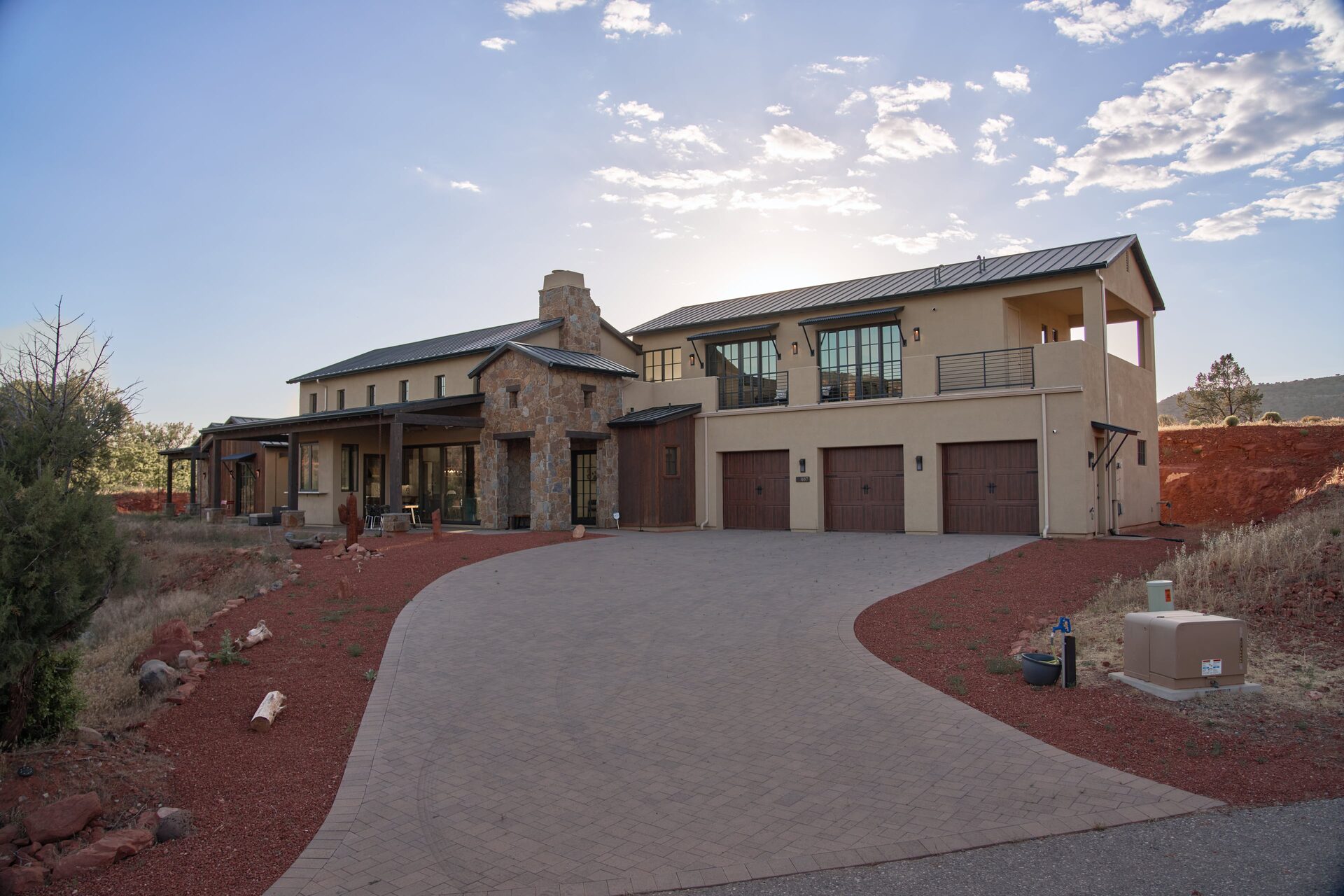 South elevation of the house in morning light